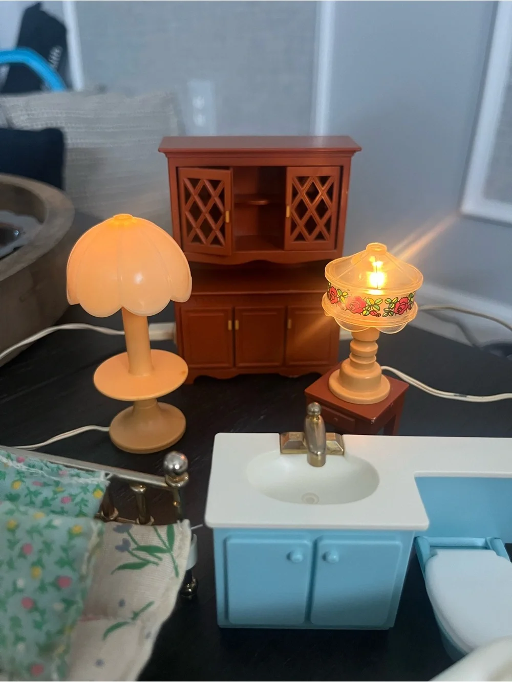 Fisher-Price Dollhouse Furniture Bedroom, Bathroom, Living Room Kitchen